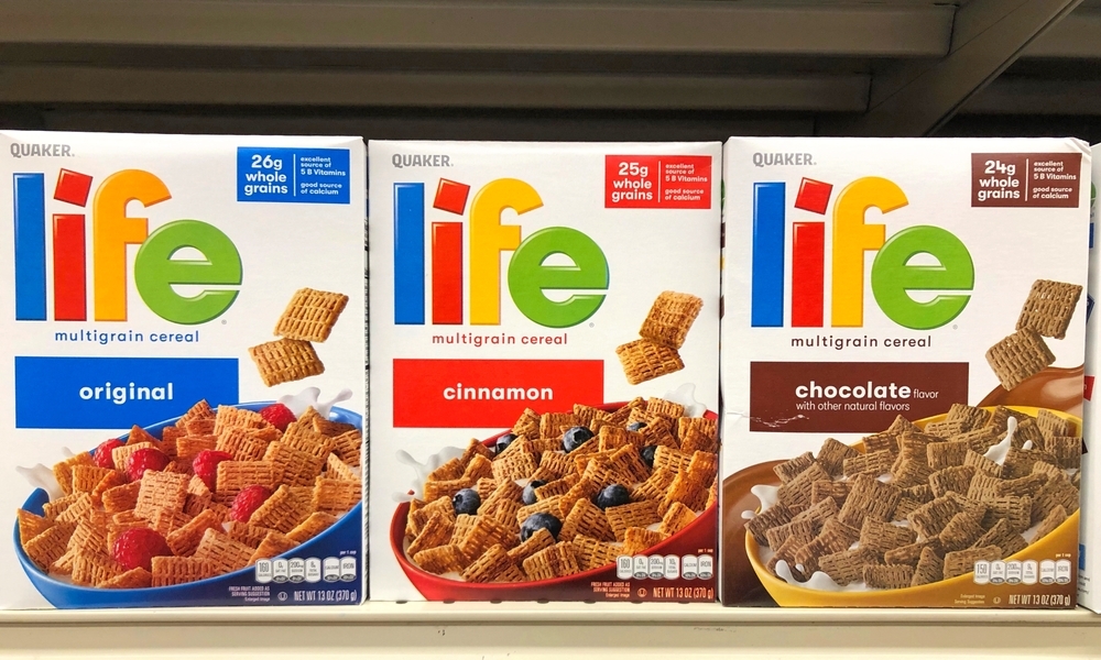 Quaker Life cereal boxes