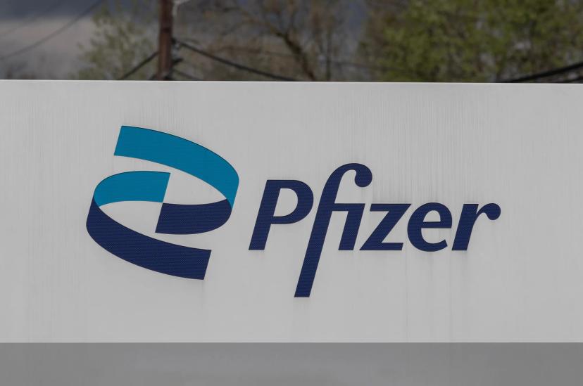 Pfizer headquarters sign amid Oxbryta sickle cell drug safety recall