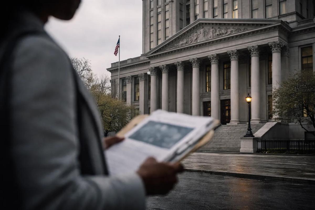 Federal courthouse exterior representing a wrongful death lawsuit involving Dupixent and alleged lymphoma risk